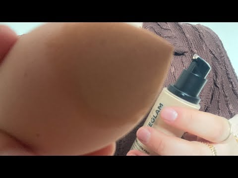 Lofi asmr doing your makeup | fast & aggressive | applying on camera lens | no talking