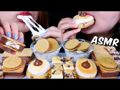 ASMR SMORES ICE CREAM, CHEESECAKE, HERSHEY'S CHOCOLATE CLUSTERS, OREO 리얼사운드 먹방 | Kim&Liz ASMR