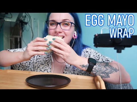 ASMR Eating Homemade Egg Mayo Wrap & Some Pickled Onions 🥚🧅