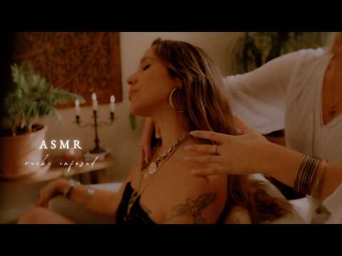 ASMR 😴 relaxing soft touch massage with a beautiful reiki healer (with music option)