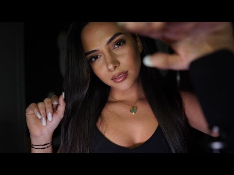 ASMR Face Touching| Hand Movements (Up close Whispers)