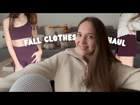 ASMR H&M Fall Clothes Try-On Haul 🍇 (Fabric Sounds, Whispering, Show and Tell, Tapping, Scratching)