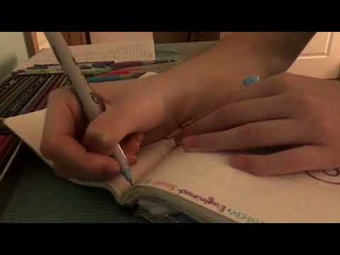 ASMR ~ Drawing in Wreck This Journal 📓 // Writing Sounds & Rain Sounds