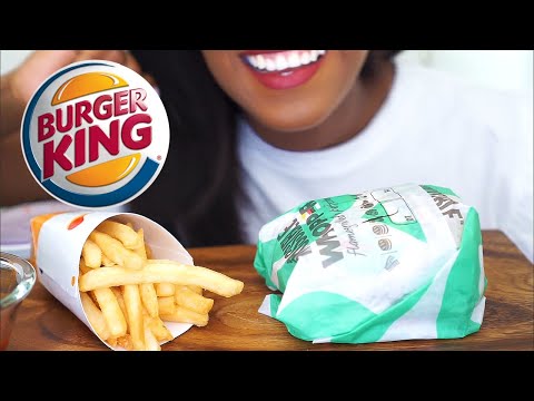 ASMR BURGER KING Impossible Whopper  &  Fries | Mukbang | Whispering