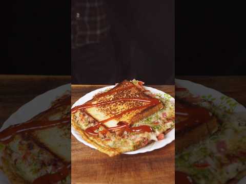🍳 ASMR Bread Omelet | Street Style Breakfast | Satisfying Cooking Sounds | No Talking #shorts