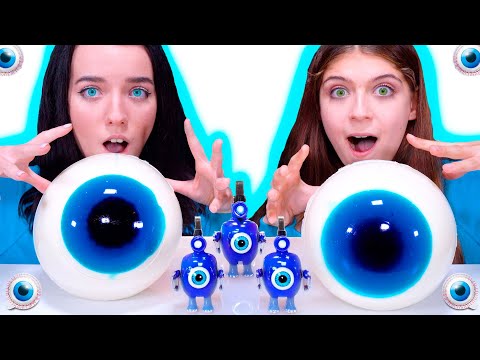 ASMR BLUE Candy Race, Giant Gummy Eyeballs, Nerds Rope Full Video Compilation