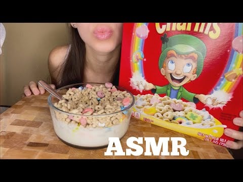 ASMR ( Eating Lucky Charms Cereal ) ( NO TALKING) ( EATING SOUNDS)