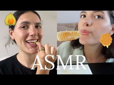 ASMR | eating ground cherries & honeycomb