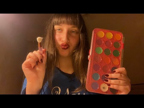 ASMR| CHAOTIC FACE PAINTER PAINTS YOUR FACE🩵✨🦋