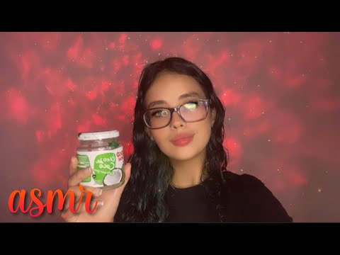 ASMR - PASSANDO ÓLEO DE COCO NO MEU CABELO