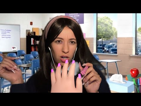 ASMR Mean girl that kinda likes you does your nails in class