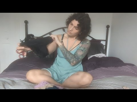 ASMR | Ripping Lace Panties on My Bed | Scratching Fabric | Cutting Material | Great Tearing Sounds