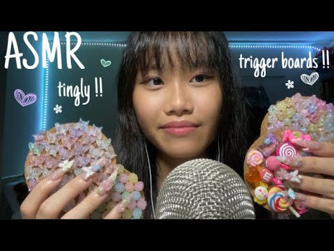 trying ASMR with trigger boards that I made !! 🧸ྀི⋆.˚ ᡣ𐭩 .𖥔˚