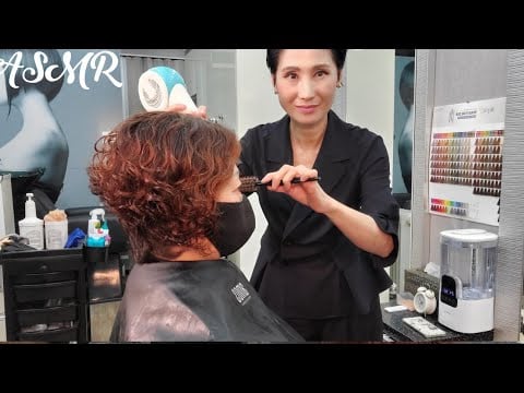 미용실 ASMR 높은각도 디지털 (연화)셋팅펌   High Angle Digital (Yeonhwa) Setting Perm/Korean hair salon