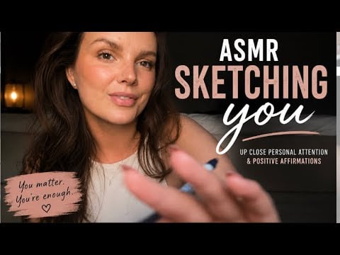 ASMR Sketching You ✏️ Face measurements | Up close personal attention & positive affirmations 