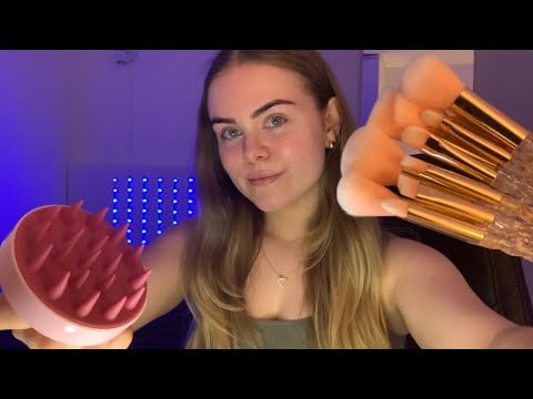 ASMR Giving You a Fast Makeover! 🌸 (skincare, haircut, brows, makeup, nails)