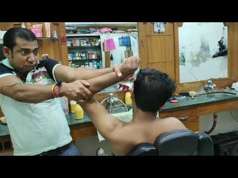 Energetic head and body massage by Asim barber | asmr Powerful neck cracking