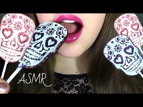 ASMR Sugar Skull Lollipop  ~ SATISFYING Sounds [No Talking]