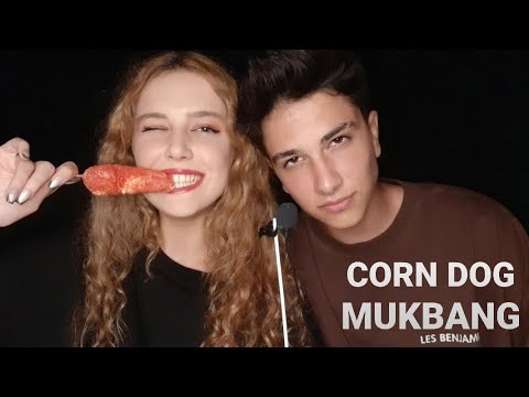 TÜRKÇE ASMR | CORN DOG MUKBANG |KARDEŞİMLE CORN DOG YİYORUZ