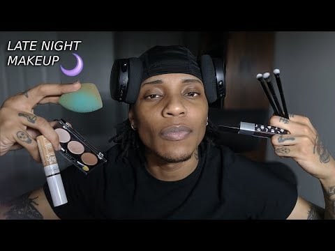 ASMR | Boy Does Your Makeup @ 12am | Late Night GRWM 🌙