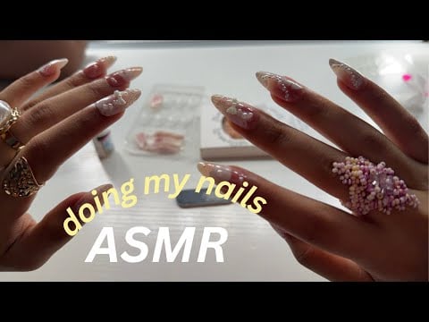 ASMR clicky whisper doing my nails ♡ intense mouth sounds 