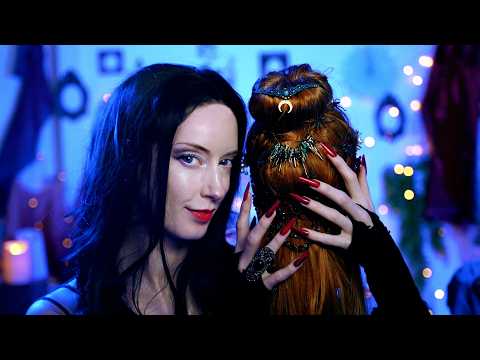 ASMR 🥀 Morticia Addams Styles Your Hair 🖤For HALLOWEEN 🎃 Personal Attention