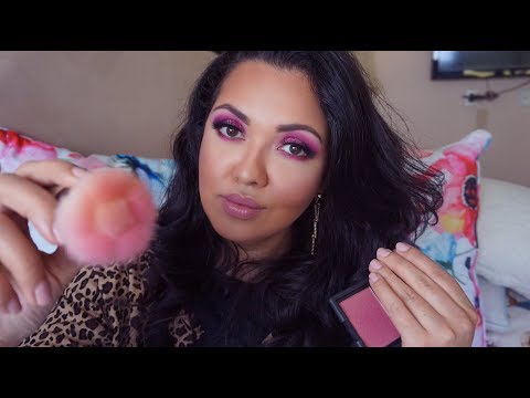 ASMR Simple Makeup Application Roleplay 🌷💜 Whisper and Tongue Clicking