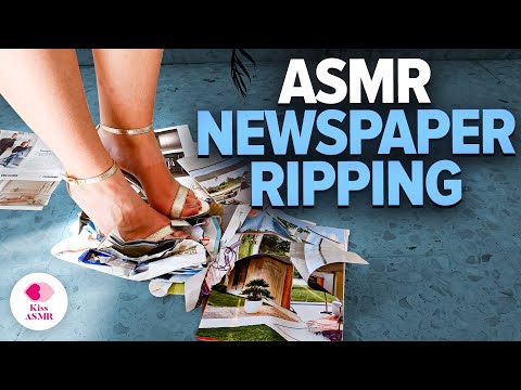 ASMR | Newspaper Ripping with High Heels (No Talking) 4K