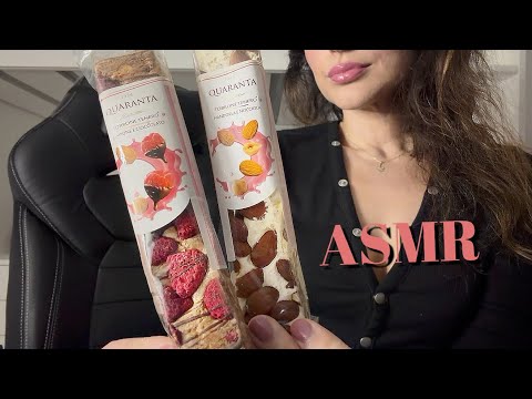ASMR| EATING TORRONE 🌰🍓🍫#eatingsounds  #mouthsounds 