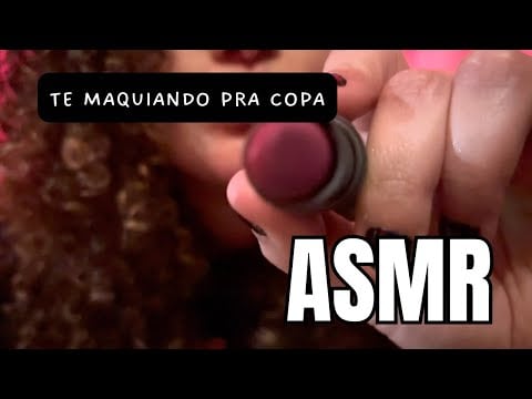 ASMR - TE MAQUIANDO PARA A COPA (BRASIL X NORUEGA) + sons de chuva