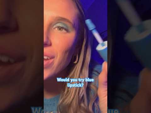 Would you try blue lipstick? #asmr #makeup #asmrmakeup #makeuplover #lipglosssounds #sleepsounds