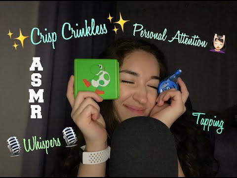 ASMR ~ ✨Trigger Assortment✨ ~~ Crinkles~ Whispers ~ Tapping ~ Personal Attention ~~