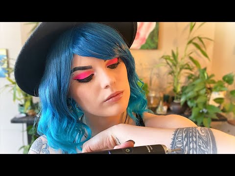 ASMR Tattoo Tracing & Explanation | Tattoo Machine Simulator, Pencil, Soft Makeup Brush