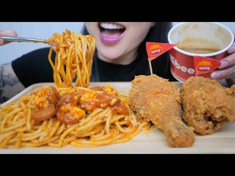 JOLLIBEE FRIED CHICKEN (ASMR EATING SOUNDS) NO TALKING | SAS-ASMR