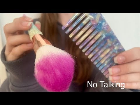 ASMR Applying your makeup | actual camera touching | camera combing | hair brushing | lo-fi