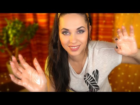 ASMR Full Body MASSAGE Roleplay! Oil Sounds, Hand Movements