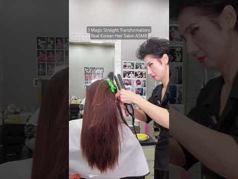 Magic Straightening ASMR3 Clients | Slow, Clean, Deep FocusReal Korean hair salon work.