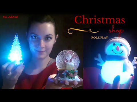 ASMR ITA Christmas shop RolePlay (tapping,xmas lights,soft spoken♥)