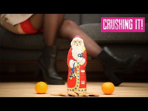 ASMR - Crushing Santa Claus with black boots