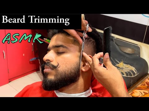 ASMR Relaxing Beard Trimming With Scissor✂ By Barber Sameer