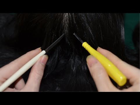 ASMR Scalp Check, Scalp Scratching With Various Tool Relaxing For Sleep