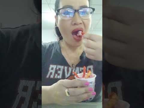 HOT CHEETOS WITH YOGURT#shortsfeed #viralshort #food #cheetos #yogurt #asmrshorts #everyone