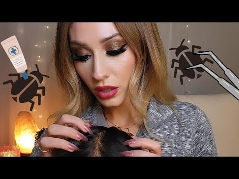 ASMR | School Nurse Checks You For Lice 🤕💕 (gum chewing, scratching w/ long nails)