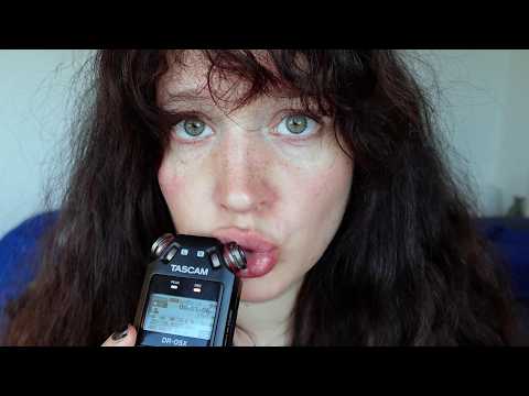 Ear eating with my tascam mic, no talking (intense mouth sounds and nails on mic)