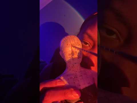 ASMR acupressure for sinus relief on acupuncture doll #asmr
