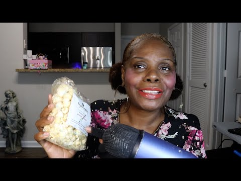 WHITE CHOCOLATE DRIZZLE CONFETTI POPCORN ASMR EATING SOUNDS