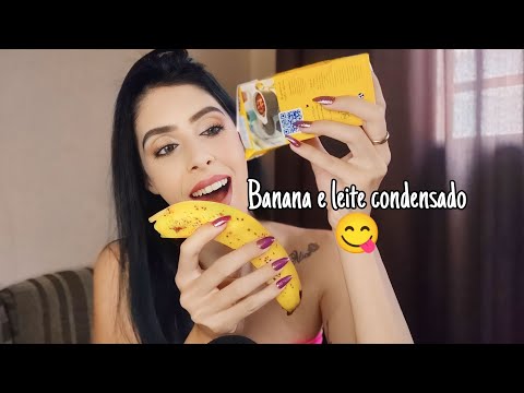 ASMR - Comendo Banana com Leite condensado 😋😋 #asmr #mouthsounds #mukbang