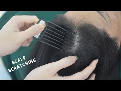 ASMR Relaxing Hair Play, Hair Parting With Breathing, Snoring Sounds For Therapy