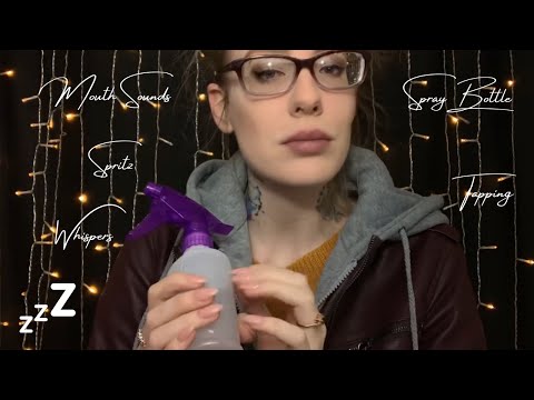 Karuna Satori ASMR Spray Bottle + Mouth Sounds Part 2 | Spritz & Spray, Whispers, Brushing, Tapping