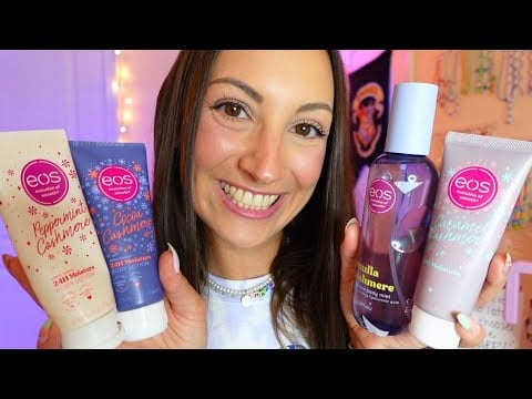 ASMR Reviewing the *NEW* Vanilla Cashmere Body Mist & EOS Holiday Collection!
